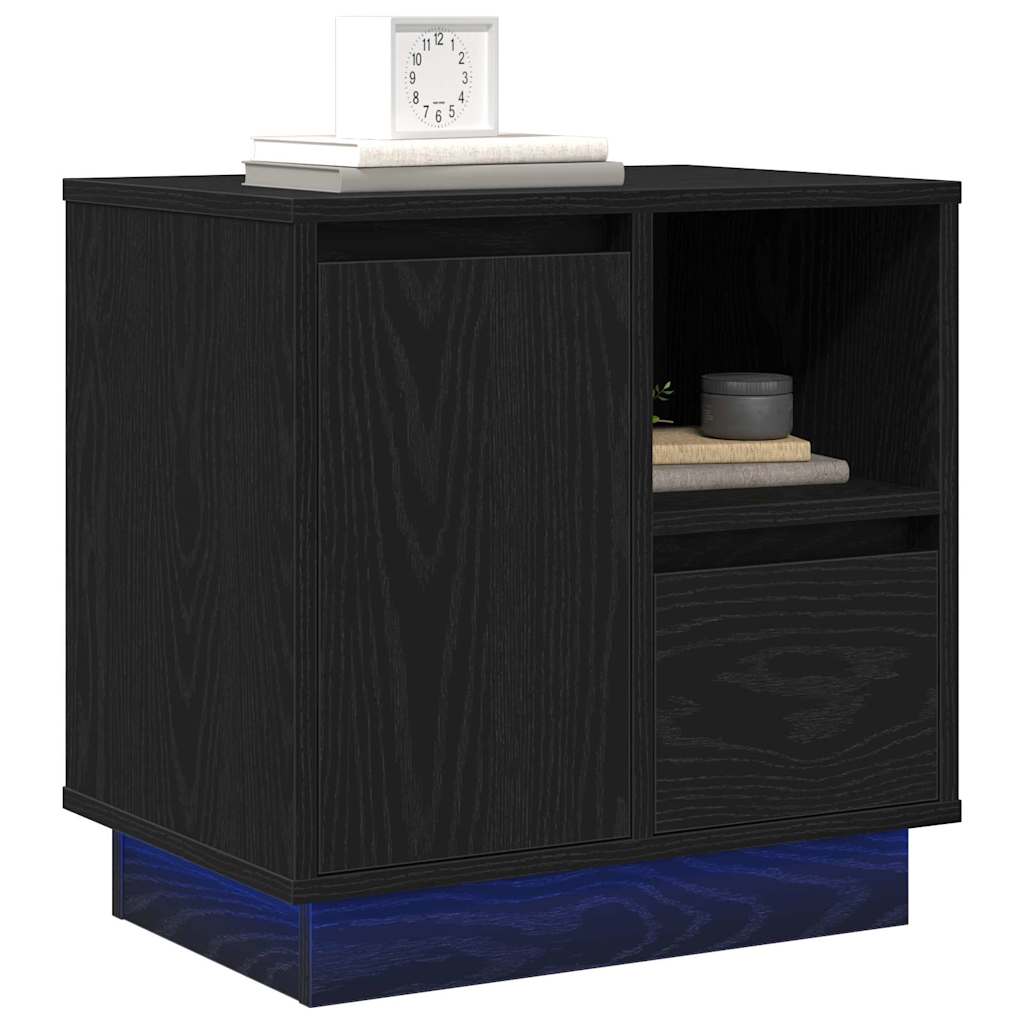 vidaXL Nachttisch Schwarz Eichen-Optik 50 x 34,5 x 50 cm Holzwerkstoff