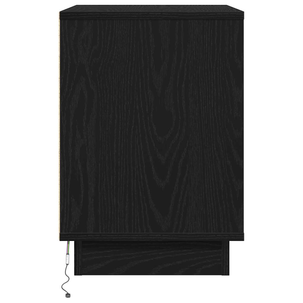vidaXL Nachttisch Schwarz Eichen-Optik 50 x 34,5 x 50 cm Holzwerkstoff