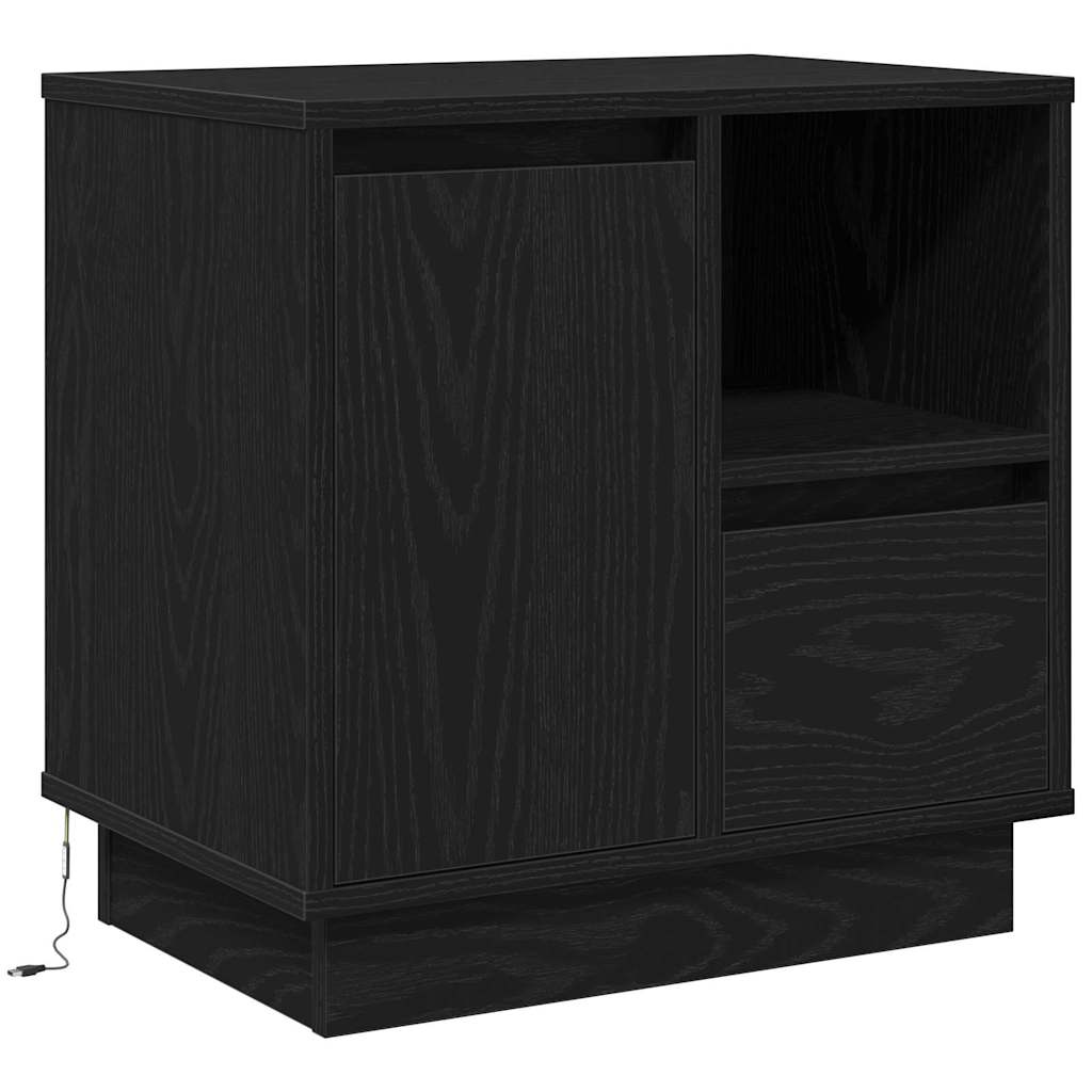 vidaXL Nachttisch 2 pcs Schwarz Eichen-Optik 50 x 34,5 x 50 cm