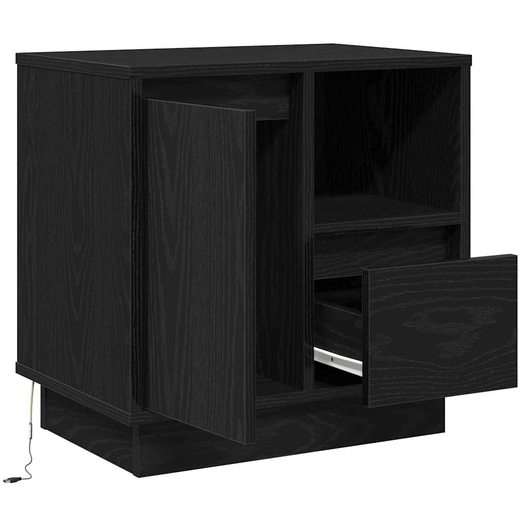 vidaXL Nachttisch 2 pcs Schwarz Eichen-Optik 50 x 34,5 x 50 cm