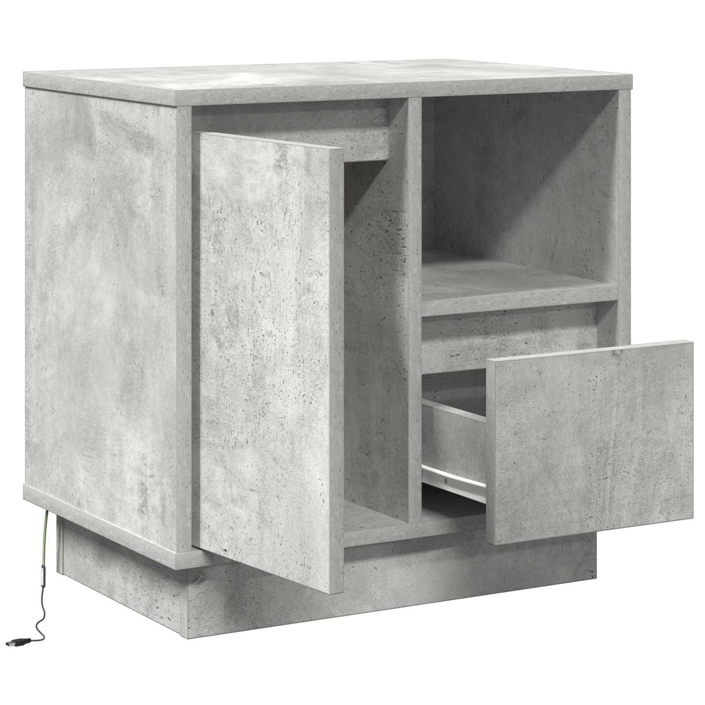 vidaXL Nachttisch Beton Grau 50 x 34,5 x 50 cm Holzwerkstoff