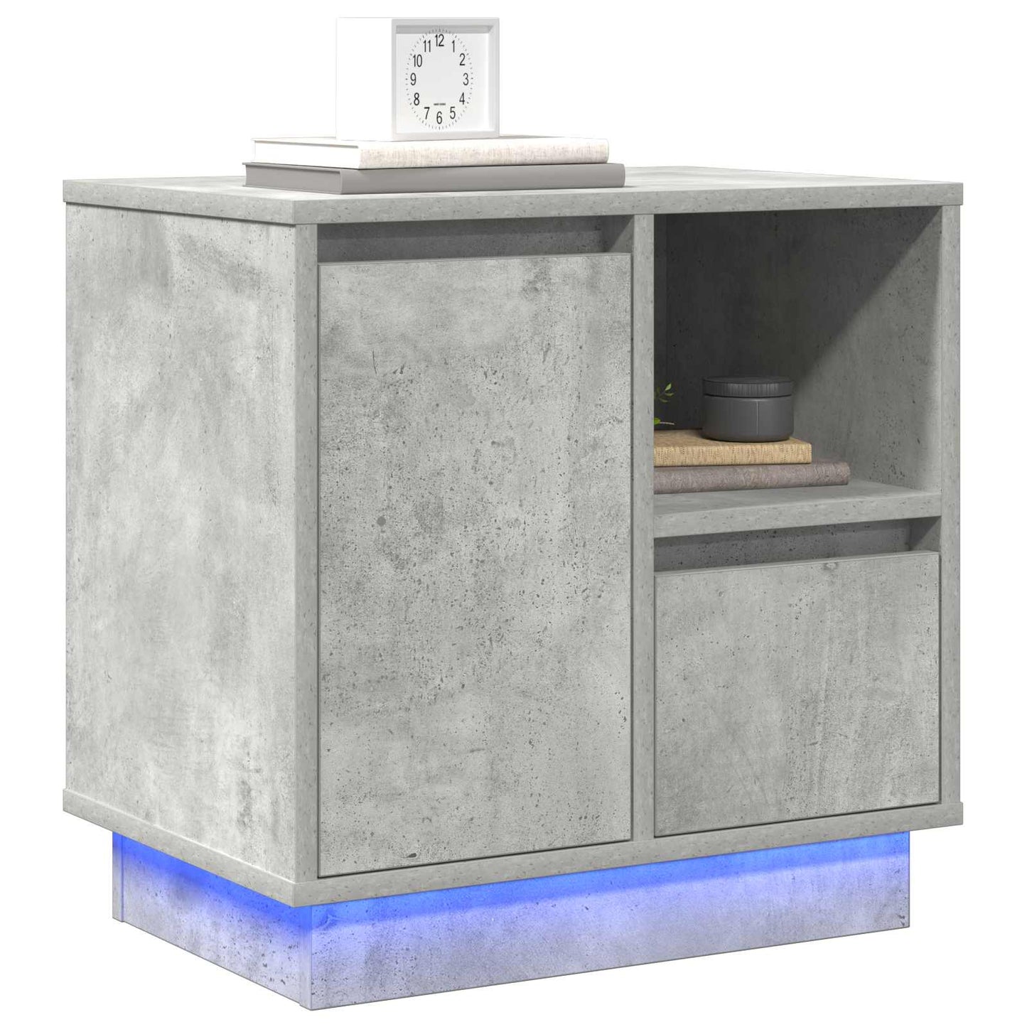vidaXL Nachttisch Beton Grau 50 x 34,5 x 50 cm Holzwerkstoff