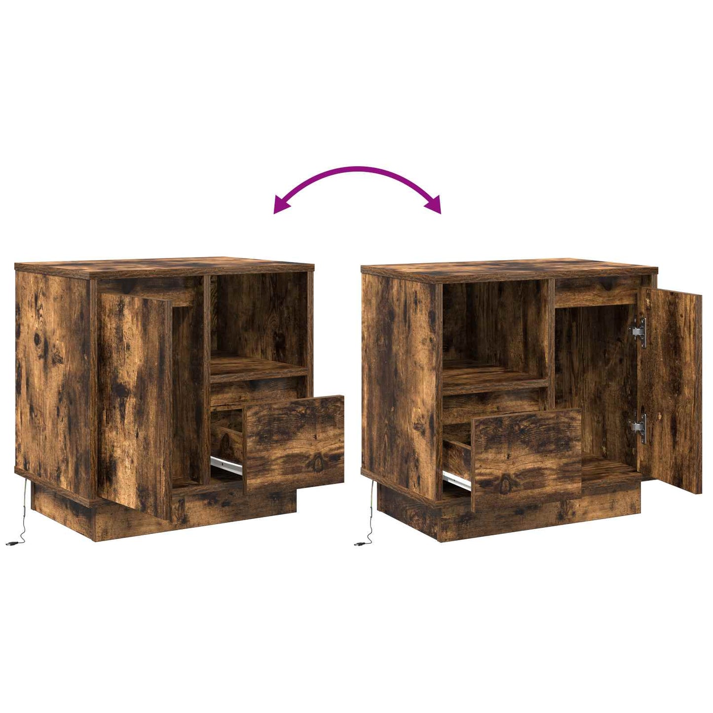 Nachttisch 2 pcs Geräucherte Eiche 50 x 34,5 x 50 cm