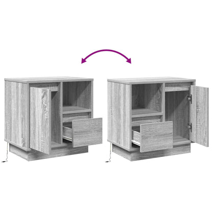 vidaXL Nachttisch 2 pcs Grau 50 x 34,5 x 50 cm Holzwerkstoff