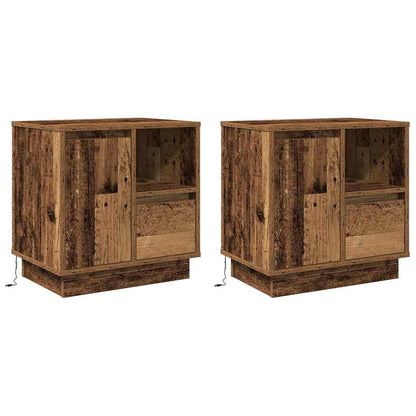 vidaXL Nachttisch 2 pcs Altholz 50 x 34,5 x 50 cm Holzwerkstoff