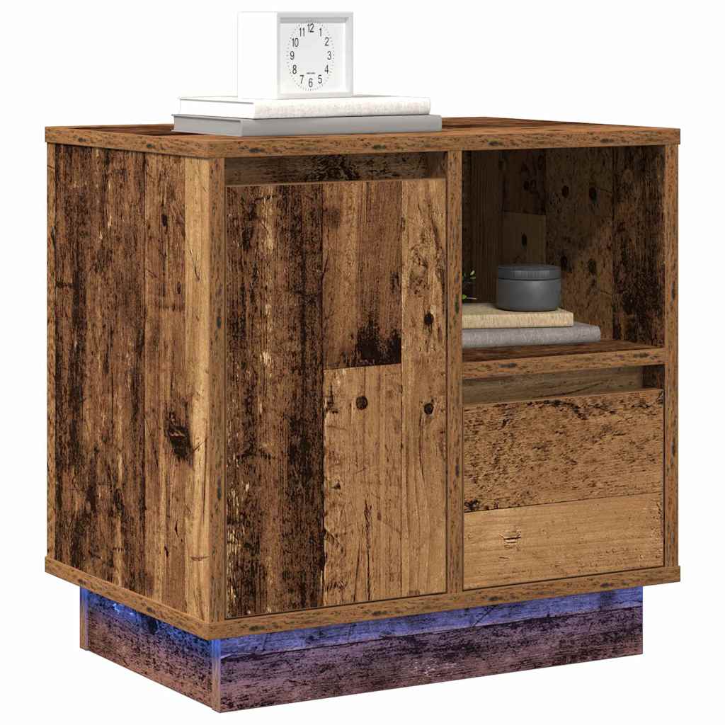 vidaXL Nachttisch 2 pcs Altholz 50 x 34,5 x 50 cm Holzwerkstoff