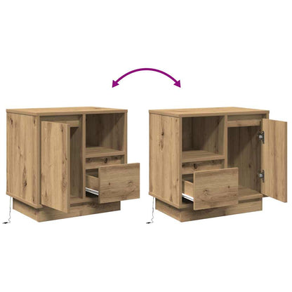 vidaXL Nachttisch Artisan-Eiche 50 x 34,5 x 50 cm Holzwerkstoff