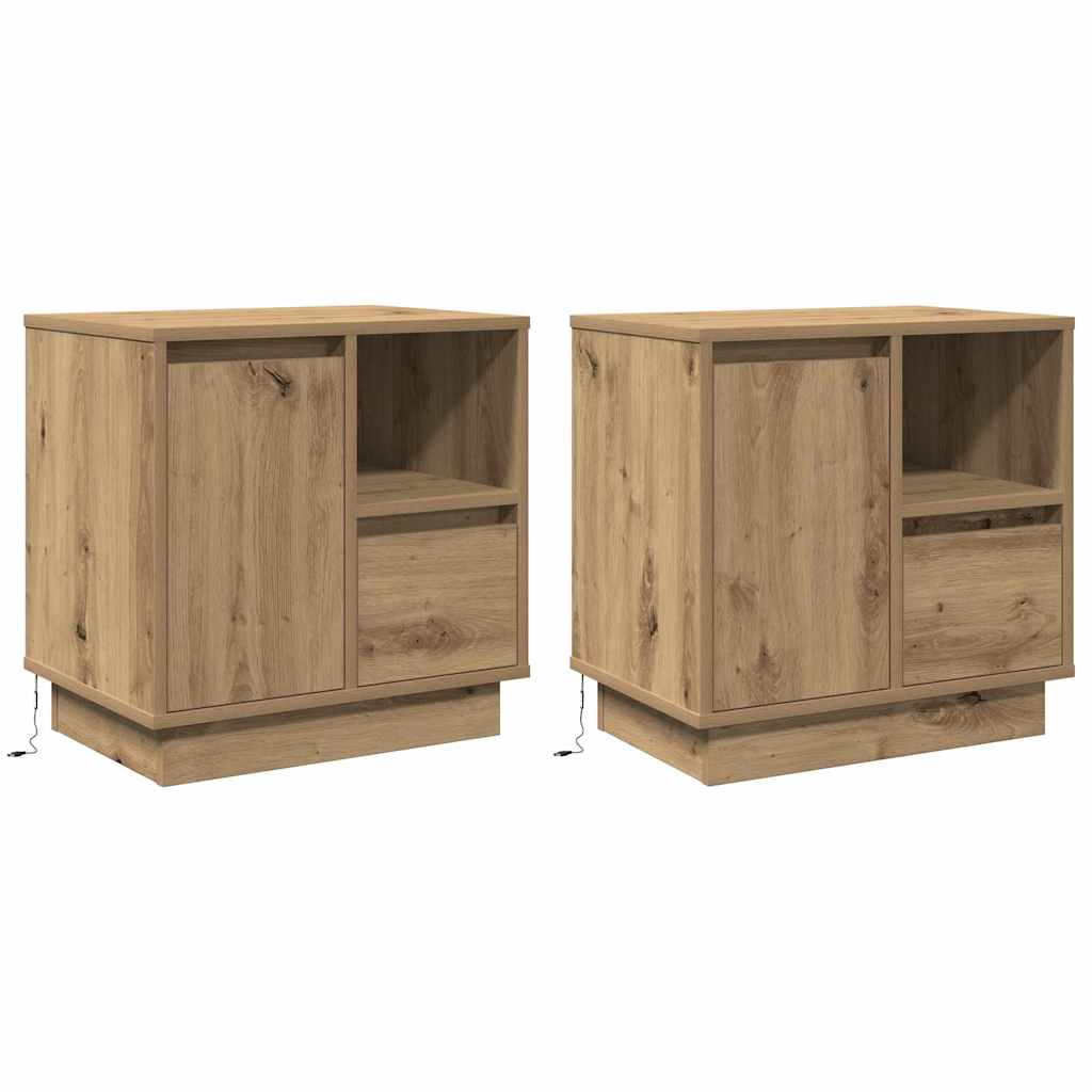 vidaXL Nachttisch 2 pcs Artisan-Eiche 50 x 34,5 x 50 cm Holzwerkstoff