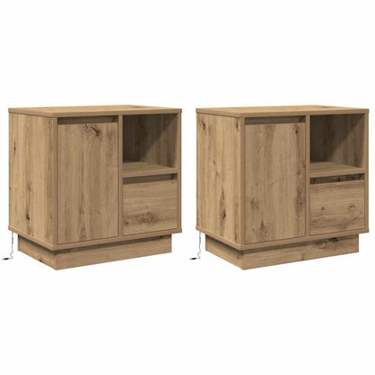 vidaXL Nachttisch 2 pcs Artisan-Eiche 50 x 34,5 x 50 cm Holzwerkstoff
