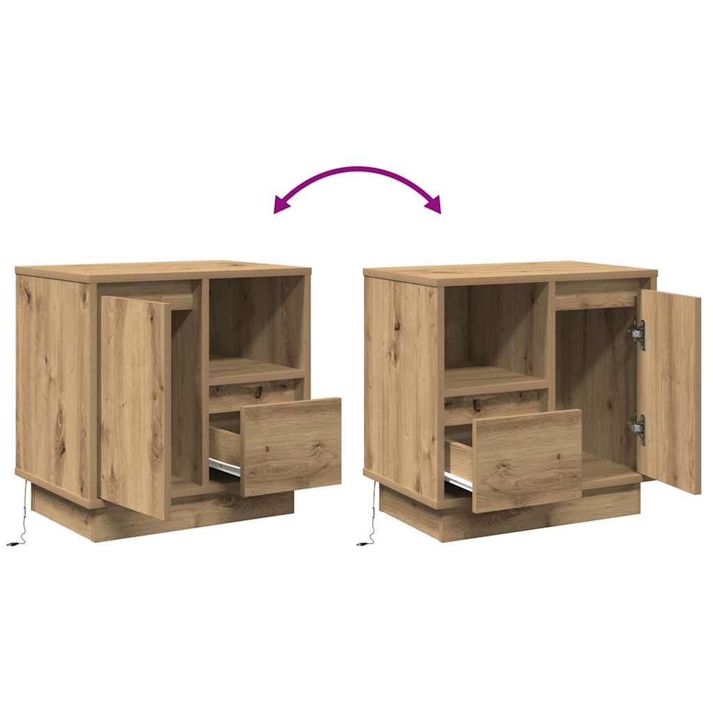 vidaXL Nachttisch 2 pcs Artisan-Eiche 50 x 34,5 x 50 cm Holzwerkstoff