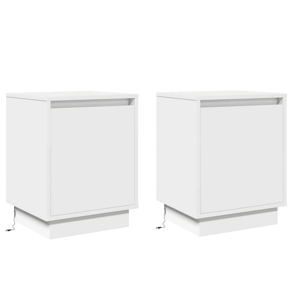 vidaXL Nachttisch 2 pcs Weiß 39 x 34,5 x 50 cm Holzwerkstoff
