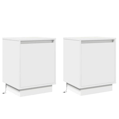 vidaXL Nachttisch 2 pcs Weiß 39 x 34,5 x 50 cm Holzwerkstoff