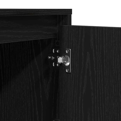 vidaXL Nachttisch Schwarz Eichen-Optik 39 x 34,5 x 50 cm Holzwerkstoff