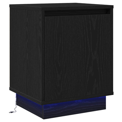 vidaXL Nachttisch Schwarz Eichen-Optik 39 x 34,5 x 50 cm Holzwerkstoff