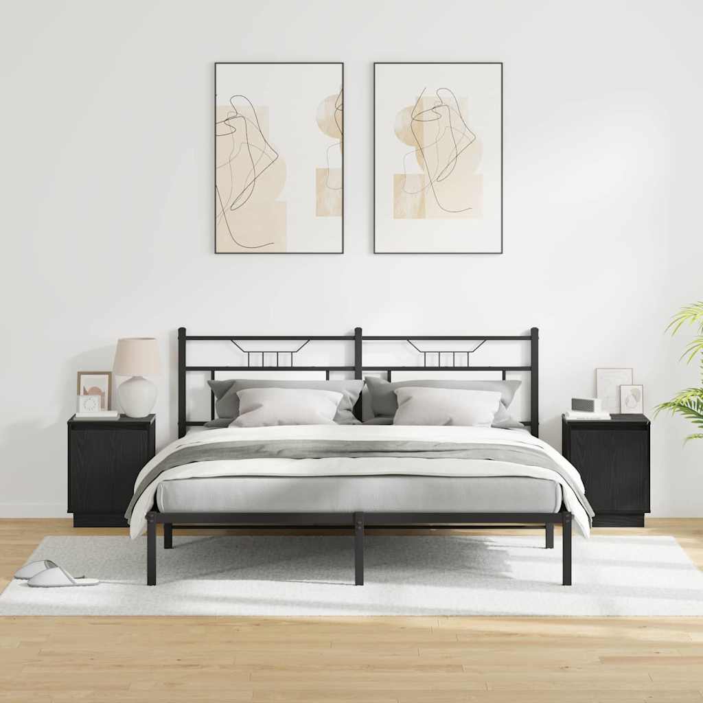 vidaXL Nachttisch 2 pcs Schwarz Eichen-Optik 39 x 34,5 x 50 cm