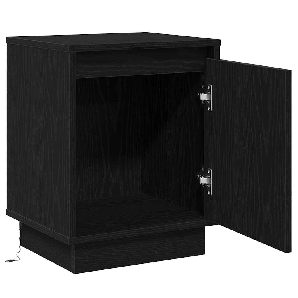 vidaXL Nachttisch 2 pcs Schwarz Eichen-Optik 39 x 34,5 x 50 cm
