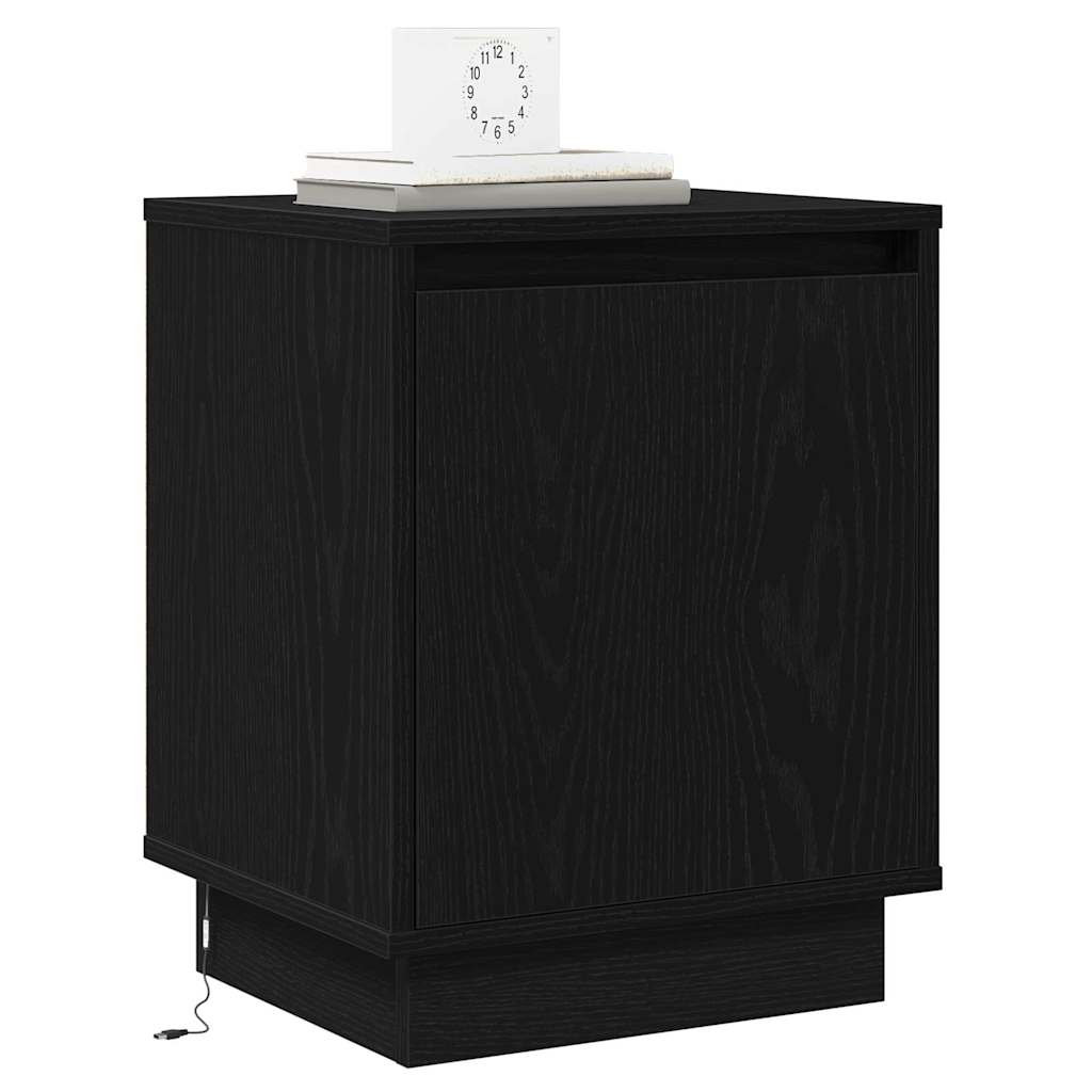 vidaXL Nachttisch 2 pcs Schwarz Eichen-Optik 39 x 34,5 x 50 cm