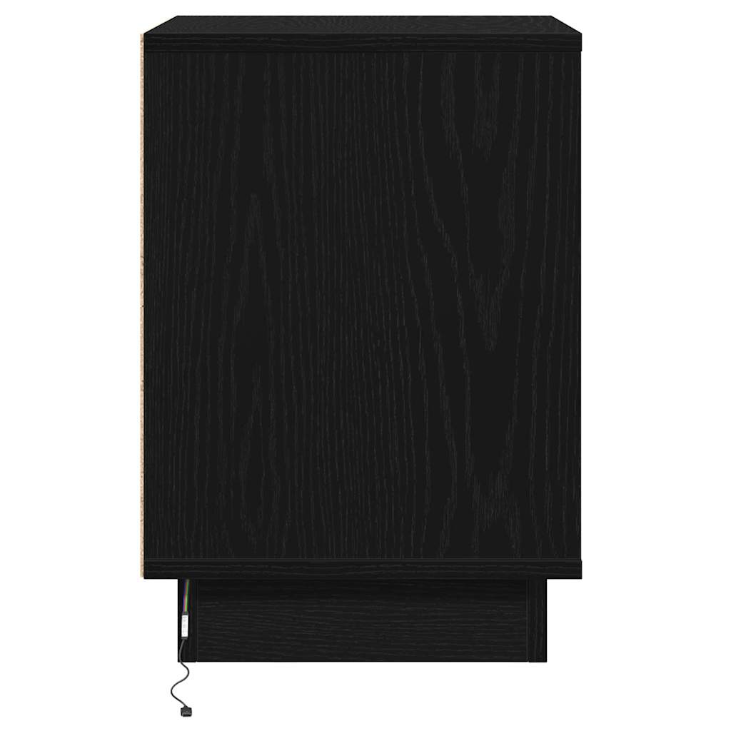 vidaXL Nachttisch 2 pcs Schwarz Eichen-Optik 39 x 34,5 x 50 cm