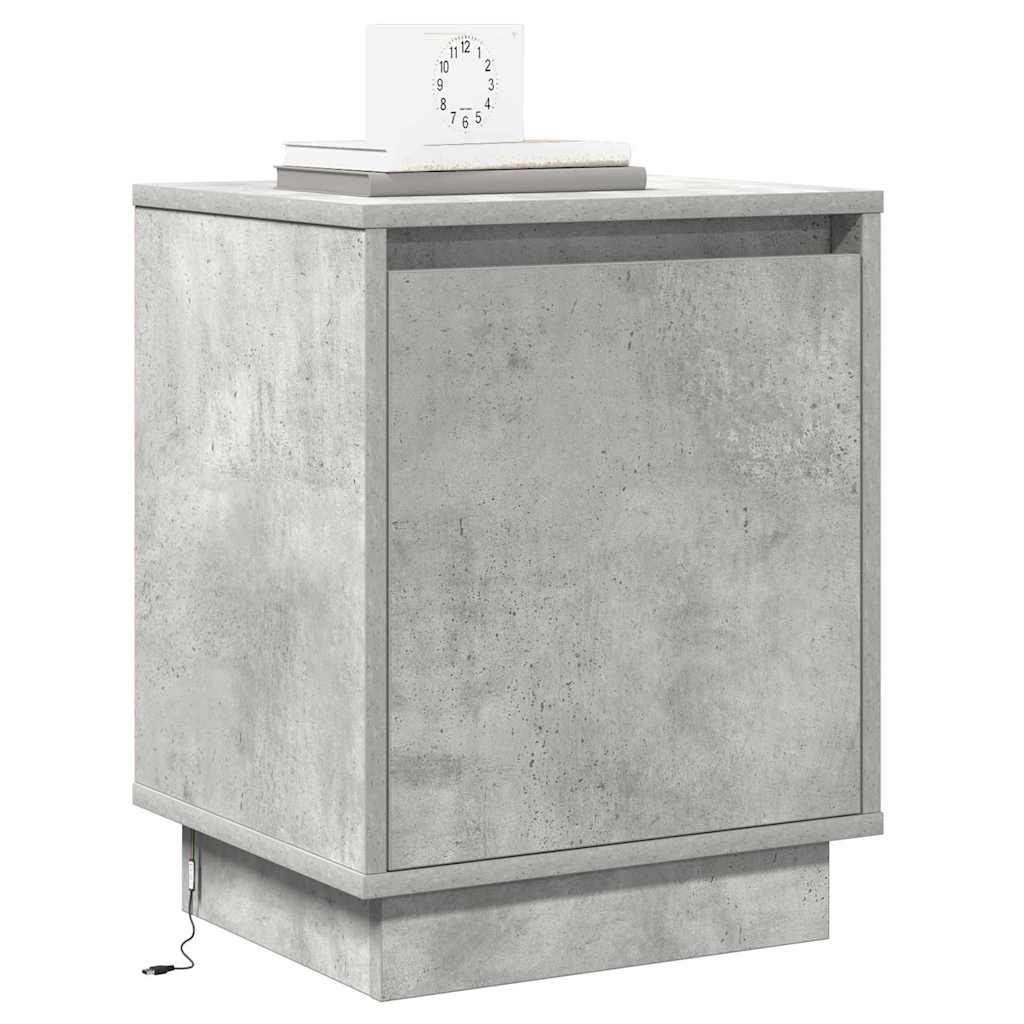 vidaXL Nachttisch 2 pcs Beton Grau 39 x 34,5 x 50 cm Holzwerkstoff