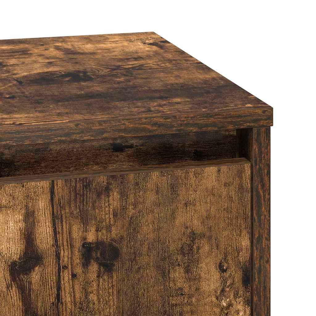 Nachttisch mit 2 pcs Geräucherte Eiche 39 x 34,5 x 50 cm