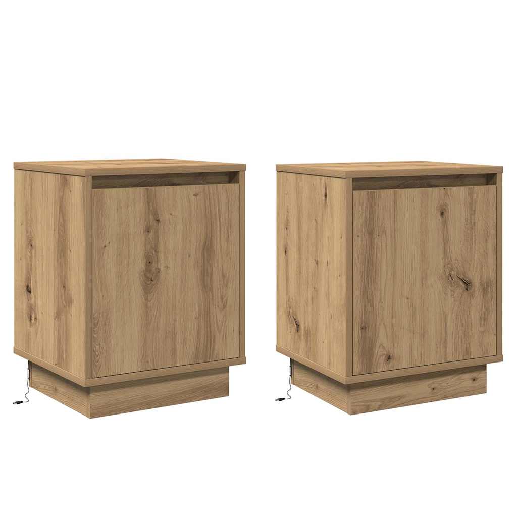 vidaXL Nachttisch 2 pcs Artisan-Eiche 39 x 34,5 x 50 cm Holzwerkstoff