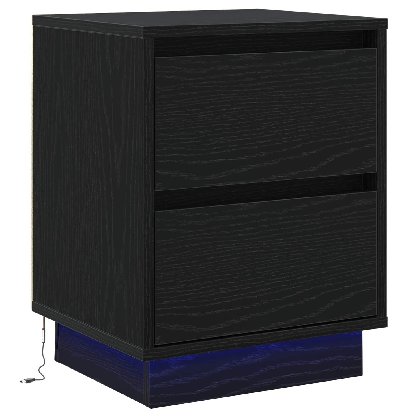 vidaXL Nachttisch Schwarz Eichen-Optik 39 x 34,5 x 50 cm Holzwerkstoff