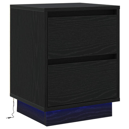 vidaXL Nachttisch Schwarz Eichen-Optik 39 x 34,5 x 50 cm Holzwerkstoff