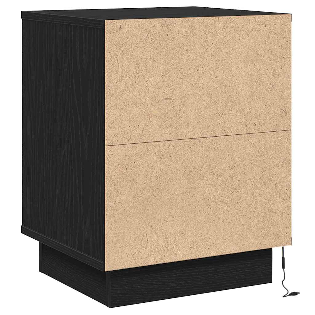 vidaXL Nachttisch Schwarz Eichen-Optik 39 x 34,5 x 50 cm Holzwerkstoff