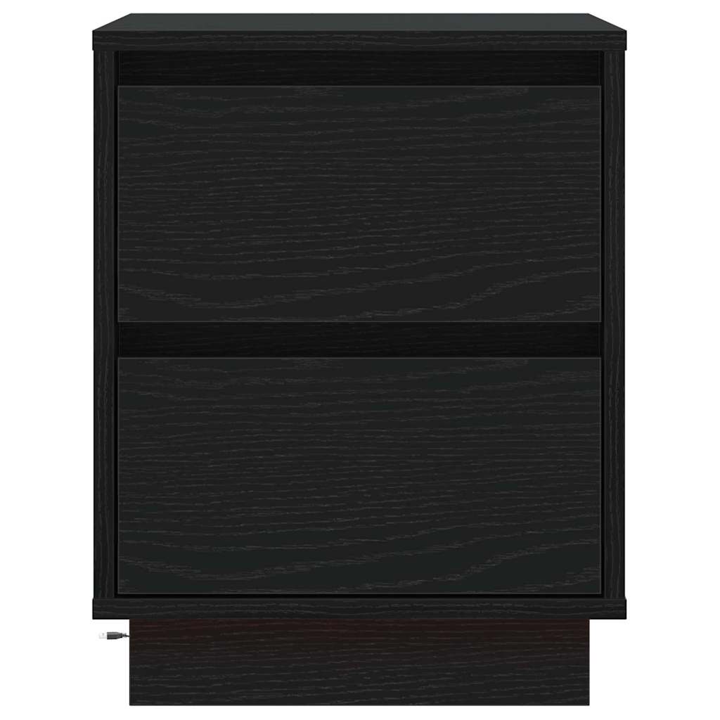 vidaXL Nachttisch Schwarz Eichen-Optik 39 x 34,5 x 50 cm Holzwerkstoff