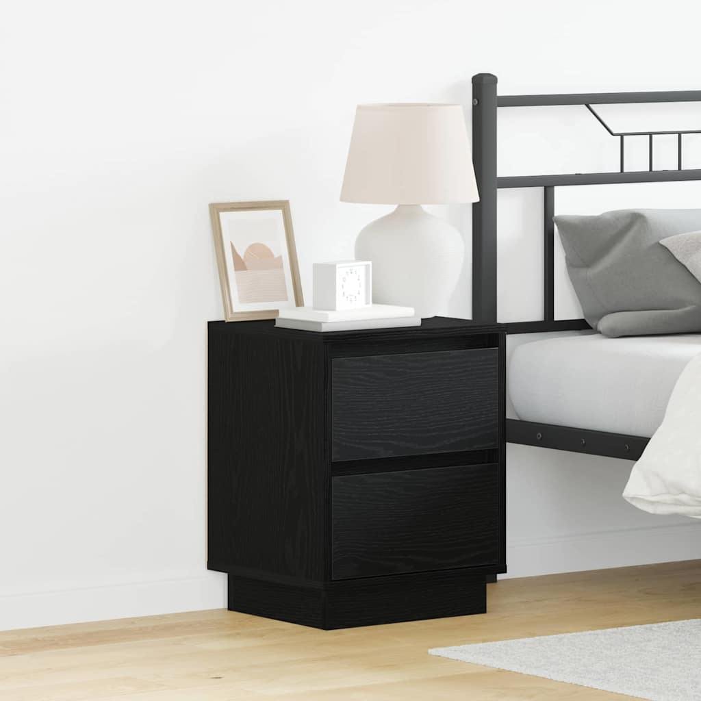 vidaXL Nachttisch 2 pcs Schwarz Eichen-Optik 39 x 34,5 x 50 cm