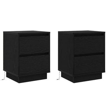 vidaXL Nachttisch 2 pcs Schwarz Eichen-Optik 39 x 34,5 x 50 cm
