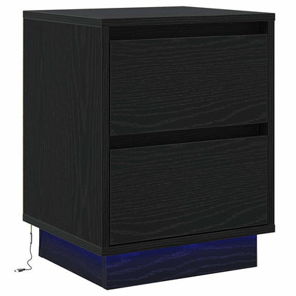 vidaXL Nachttisch 2 pcs Schwarz Eichen-Optik 39 x 34,5 x 50 cm
