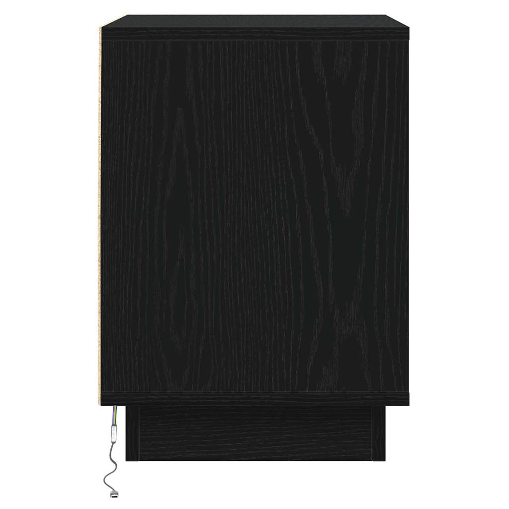vidaXL Nachttisch 2 pcs Schwarz Eichen-Optik 39 x 34,5 x 50 cm