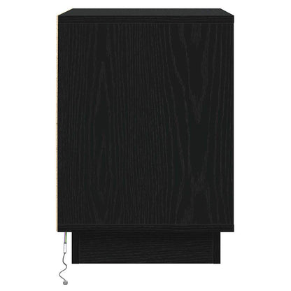vidaXL Nachttisch 2 pcs Schwarz Eichen-Optik 39 x 34,5 x 50 cm