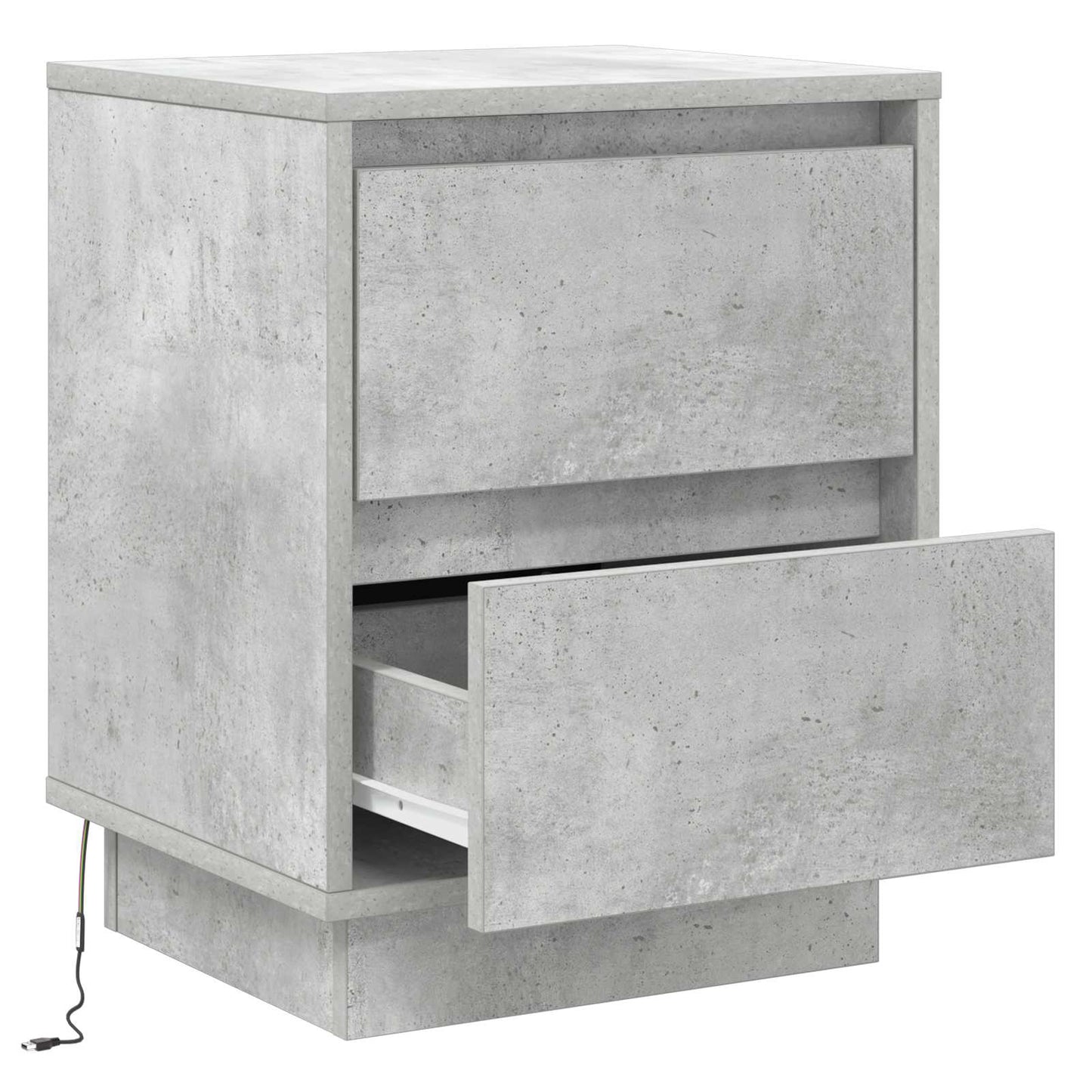 vidaXL Nachttisch Beton Grau 39 x 34,5 x 50 cm Holzwerkstoff