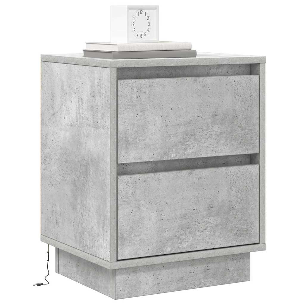 vidaXL Nachttisch Beton Grau 39 x 34,5 x 50 cm Holzwerkstoff