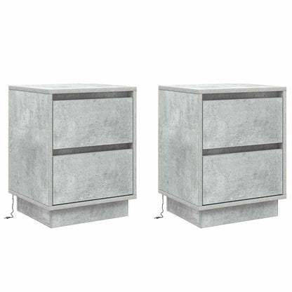 Nachttisch 2 pcs Beton Grau 39 x 34,5 x 50 cm Holzwerkstoff