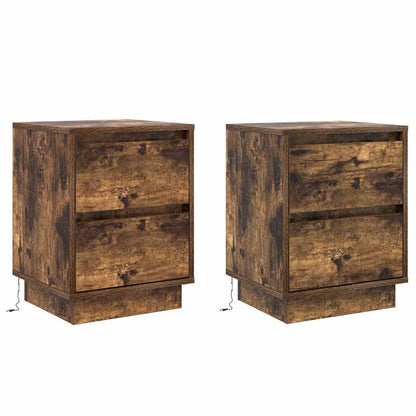 vidaXL Nachttisch 2 pcs Geräucherte Eiche 39 x 34,5 x 50 cm