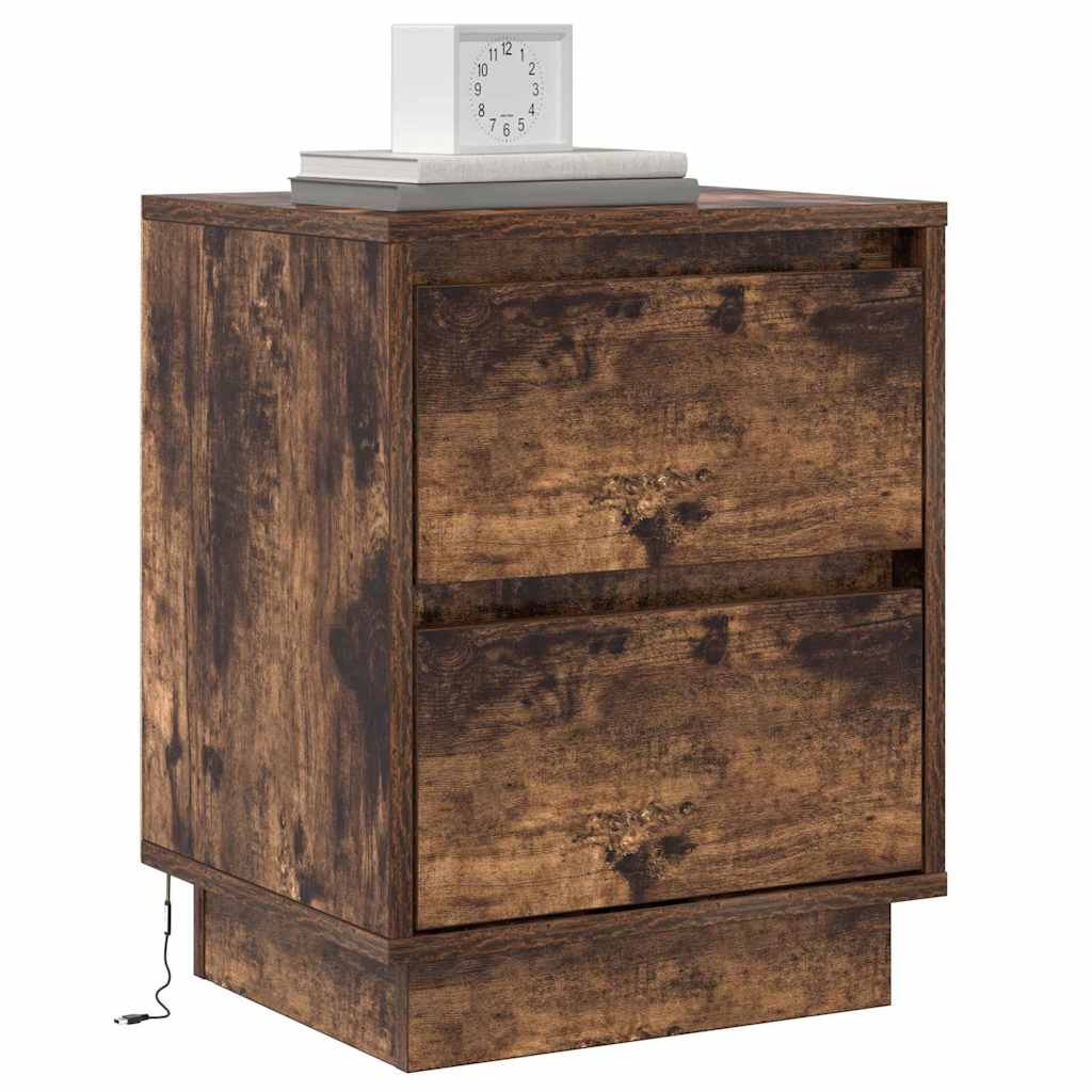 vidaXL Nachttisch 2 pcs Geräucherte Eiche 39 x 34,5 x 50 cm