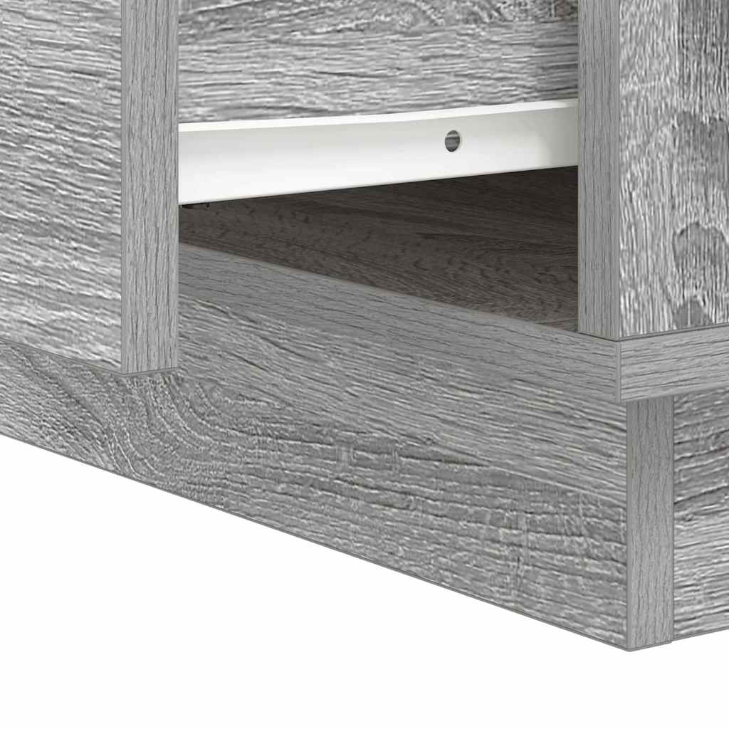 vidaXL Nachttisch mit Schubladen Grau 39 x 34,5 x 50 cm Holzwerkstoff
