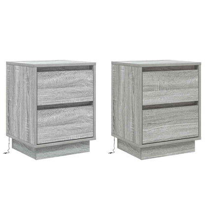 Nachttisch 2 pcs Grau 39 x 34,5 x 50 cm Holzwerkstoff