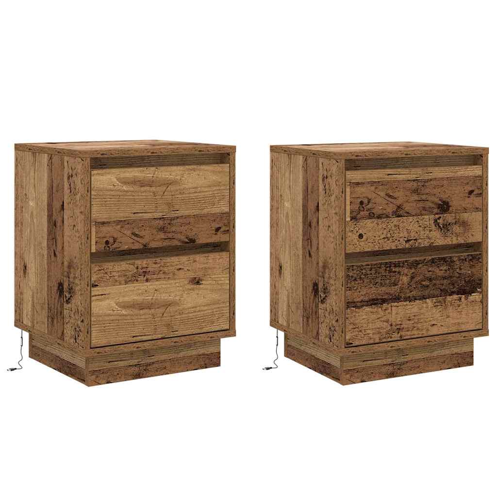vidaXL Nachttisch 2 pcs Altholz 39 x 34,5 x 50 cm Holzwerkstoff