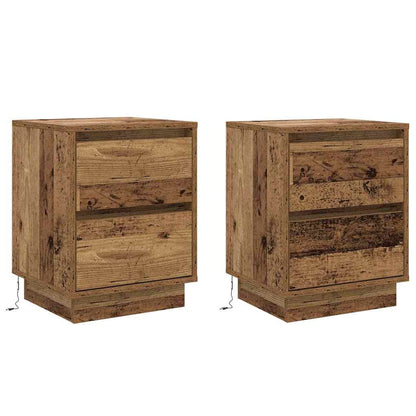 vidaXL Nachttisch 2 pcs Altholz 39 x 34,5 x 50 cm Holzwerkstoff