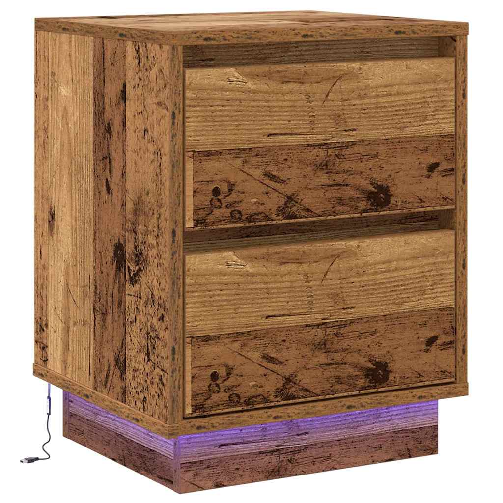 vidaXL Nachttisch 2 pcs Altholz 39 x 34,5 x 50 cm Holzwerkstoff
