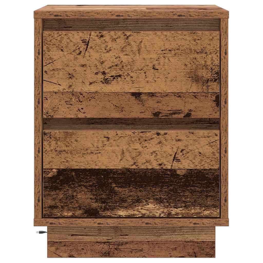 vidaXL Nachttisch 2 pcs Altholz 39 x 34,5 x 50 cm Holzwerkstoff