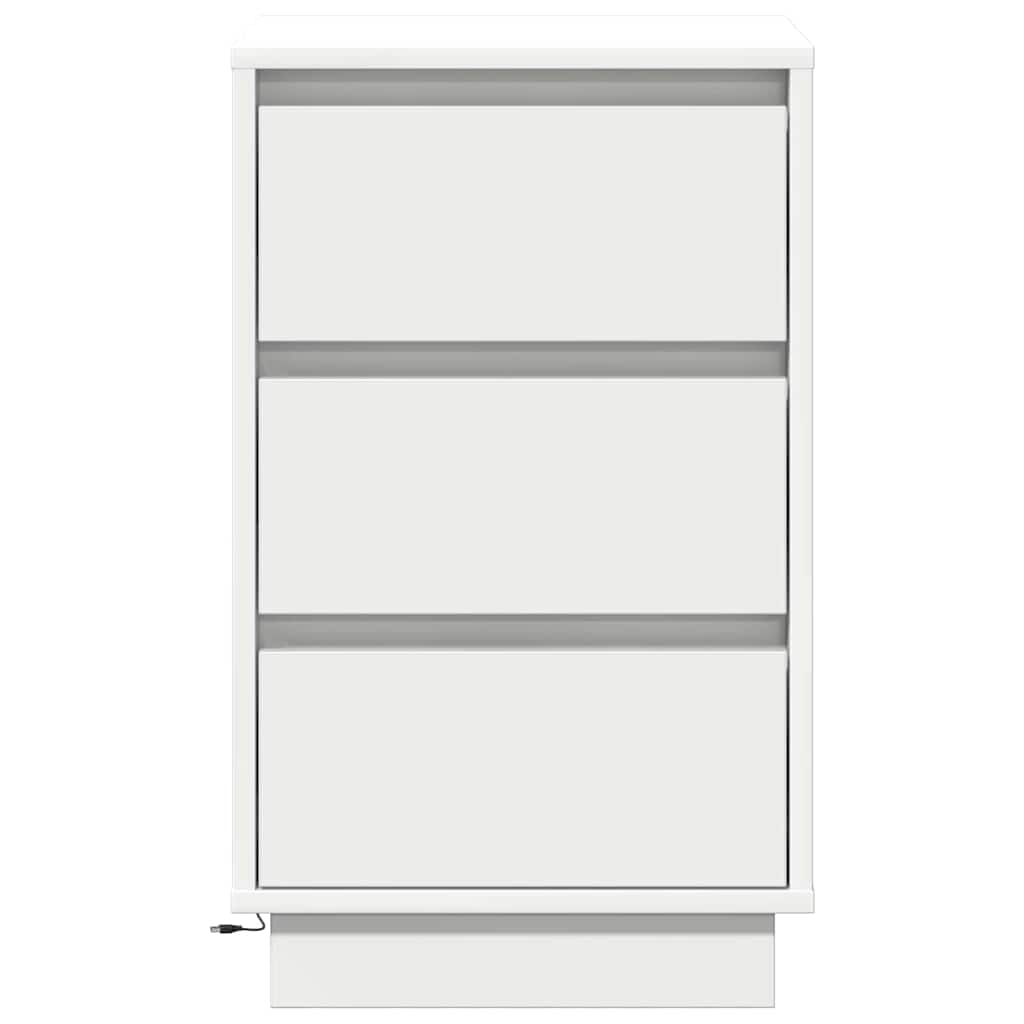 Nachttisch mit Schubladen Weiß 39 x 34,5 x 65 cm Holzwerkstoff