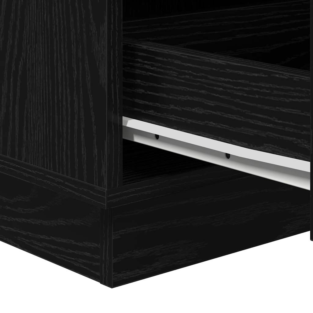 vidaXL Nachttisch Schwarz Eichen-Optik 39 x 34,5 x 65 cm Holzwerkstoff