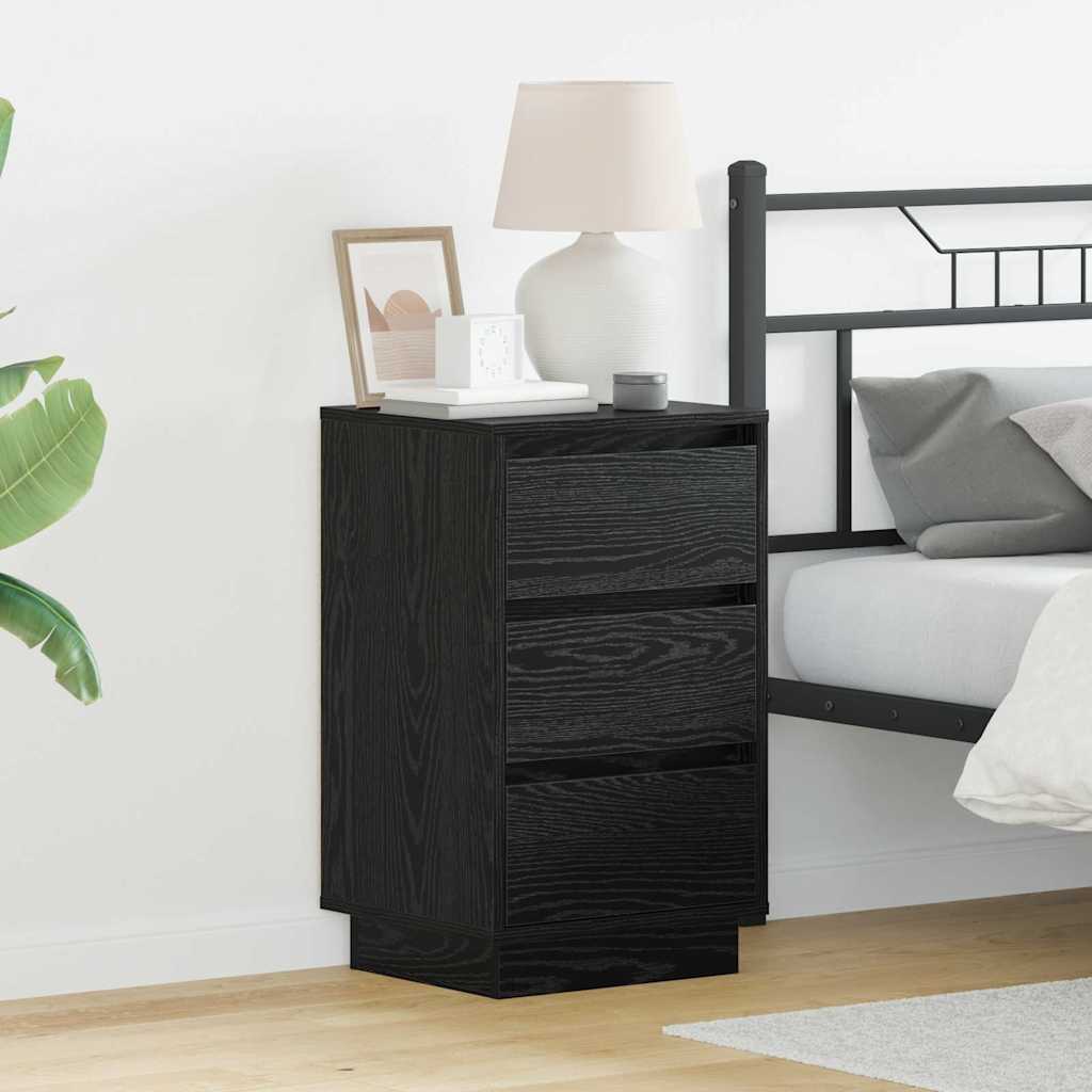 vidaXL Nachttisch Schwarz Eichen-Optik 39 x 34,5 x 65 cm Holzwerkstoff