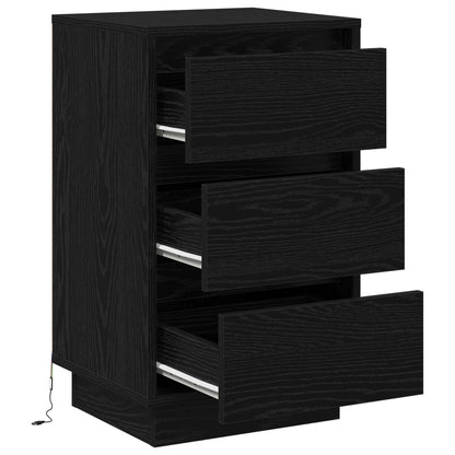 vidaXL Nachttisch Schwarz Eichen-Optik 39 x 34,5 x 65 cm Holzwerkstoff