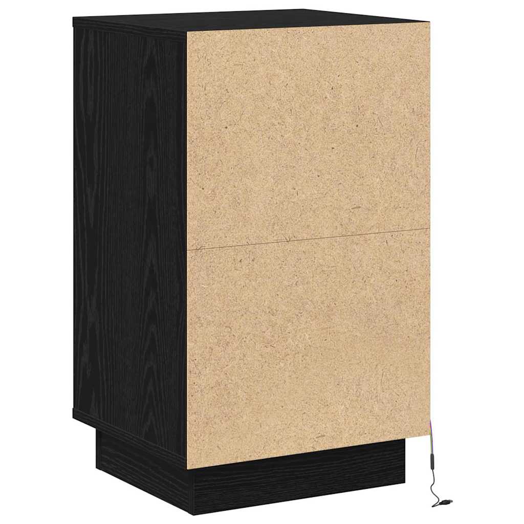 vidaXL Nachttisch Schwarz Eichen-Optik 39 x 34,5 x 65 cm Holzwerkstoff
